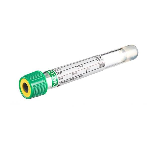 Vacuette Venous Blood Collection Tube Green/Yellow 5mL Plastic 50/Bx