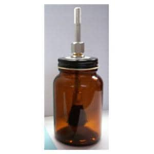 Rubber Cement Dispenser Glass Amber