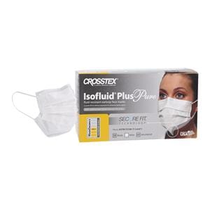 Isofluid Plus Secure Fit Mask ASTM Level 1 White 50/Bx, 40 BX/CA