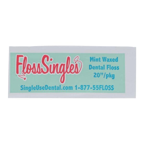 FlossSingles Floss Waxed 20 in Mint Individually Wrapped 1200/Bg