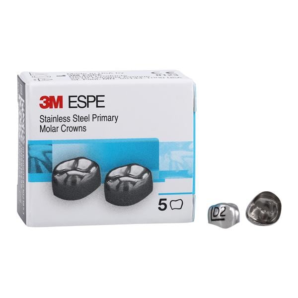 3M™ Stainless Steel Crowns Size DUL2 1st Pri ULM Replacement 5/Bx