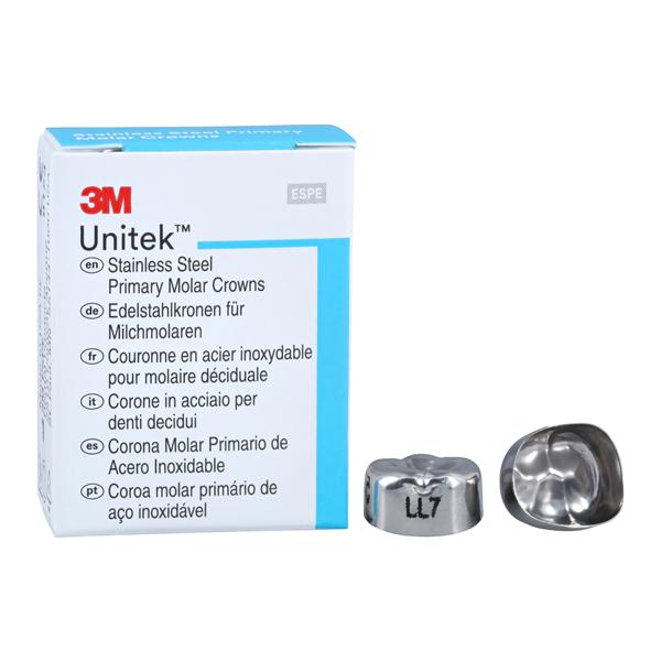 3M™ Unitek™ Stainless Steel Crowns Size 7 2nd Prim LLM Replacement Crowns 5/Bx