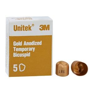 3M™ Unitek™ Gold Anodized Crowns Size 6 2nd LRB Replacement Crowns 5/Bx