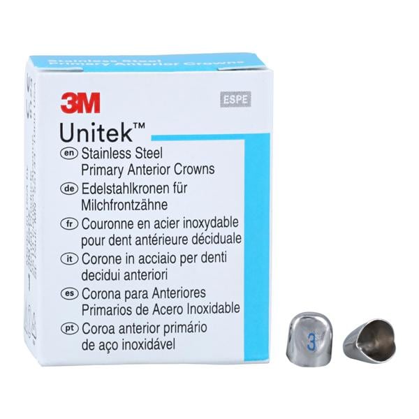 3M™ Unitek™ SS Crowns Size 3L Pri Ant Lwr Cspd Replacement Crowns 5/Bx