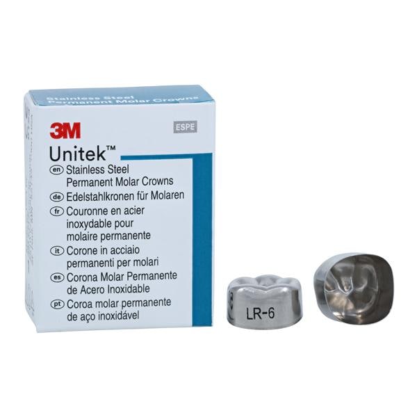 3M™ Unitek™ Stainless Steel Crowns Size 6 1st Perm LRM Replacement Crowns 5/Bx