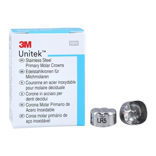 3M™ Unitek™ Stainless Steel Crowns Size 5 2nd Prim LRM Replacement Crowns 5/Bx