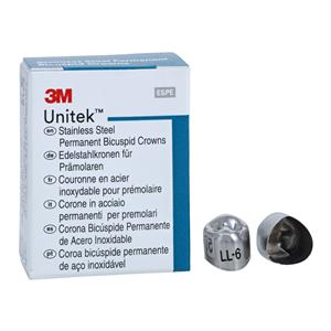 3M™ Unitek™ Stainless Steel Crowns Size 6 1st Perm LLB Replacement Crowns 5/Bx