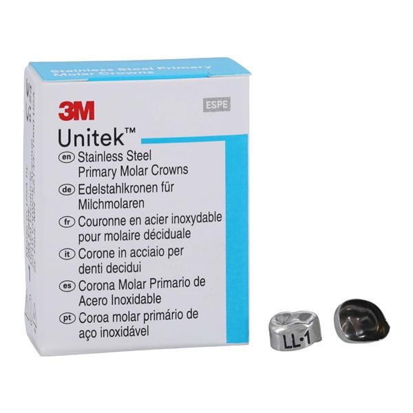 3M™ Unitek™ Stainless Steel Crowns Size 1 1st Pri LLM Replacement Crowns 5/Bx