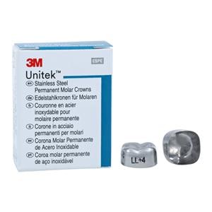 3M™ Unitek™ Stainless Steel Crowns Size 4 2nd Perm LLM Replacement Crowns 5/Bx