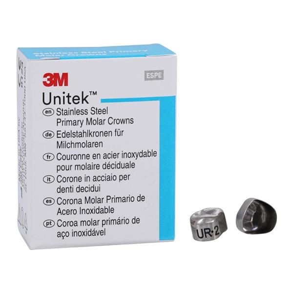 3M™ Unitek™ Stainless Steel Crowns Size 2 1st Pri URM Replacement Crowns 5/Bx