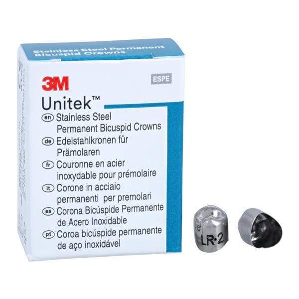 3M™ Unitek™ Stainless Steel Crowns Size 2 1st Perm LRB Replacement Crowns 5/Bx