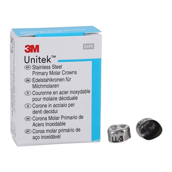 3M™ Unitek™ Stainless Steel Crowns Size 3 1st Pri LLM Replacement 5/Bx