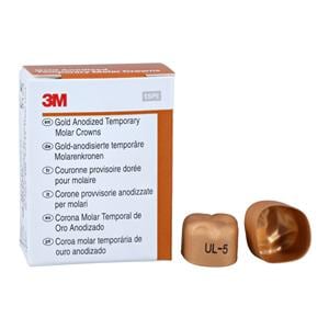 3M™ Unitek™ Gold Anodized Crowns Size 5 1st ULM Replacement Crowns 5/Bx