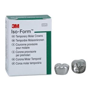 3M™ Iso-Form™ Temporary Metal Crowns Size L70 2nd LRM Replacement Crowns 5/Bx