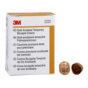 3M™ Unitek™ Gold Anodized Crowns Size 2 1st LLB Replacement Crowns 5/Bx