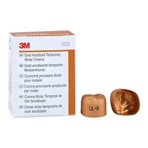 3M™ Unitek™ Gold Anodized Crowns Size 6 1st ULM Replacement Crowns 5/Bx