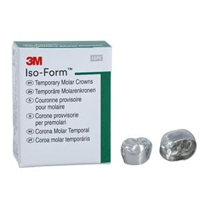 3M™ Iso-Form™ Temporary Metal Crowns Size U72 2nd UR Mol Replacement Crowns 5/Bx