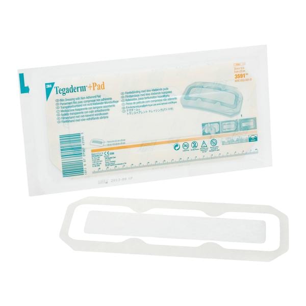 Tegaderm +Pad Film Island Dressing 3-1/2x10" Sterile Non-Adherent Trans Abs LF