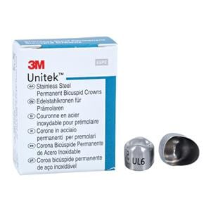 3M™ Unitek™ Stainless Steel Crowns Size 6 1st Perm ULB Replacement Crowns 5/Bx