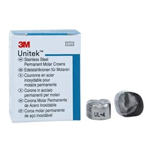 3M™ Unitek™ Stainless Steel Crowns Size 4 1st Perm ULM Replacement Crowns 5/Bx