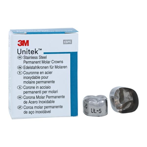 3M™ Unitek™ Stainless Steel Crowns Size 5 1st Perm ULM Replacement Crowns 5/Bx