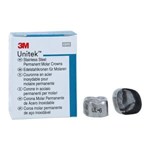 3M™ Unitek™ Stainless Steel Crowns Size 6 1st Perm ULM Replacement Crowns 5/Bx