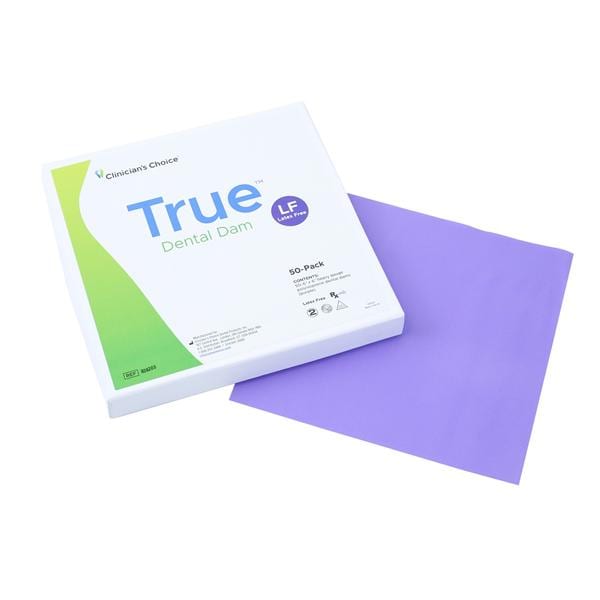 True Dental Dam LF Rubber Dam 6 in x 6 in Hvy Gg Prpl Unflvr Unscnt 50/Bx