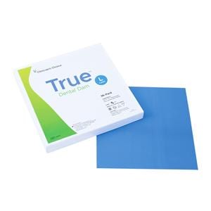 True Dental Dam Latex Rubber Dam 6 in x 6 in Heavy Gauge Blu Unflvr Unscnt 36/Bx