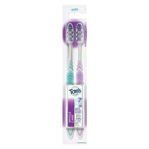 Tom's Whole Care Toothbrush Adult Soft Assorted Twin Pack 24/Ca