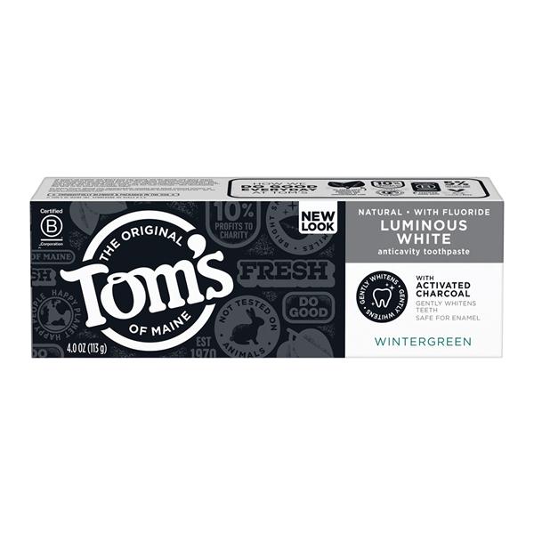 Tom's of Maine Charcoal Whitening Toothpaste 4.7 oz Sodium Fluoride Ea, 24 EA/CA