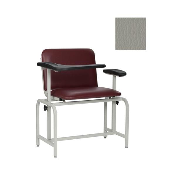 Chair Blood Draw Gray Steel 450lb Capacity Padded Back/24-1/4" Seat Ea