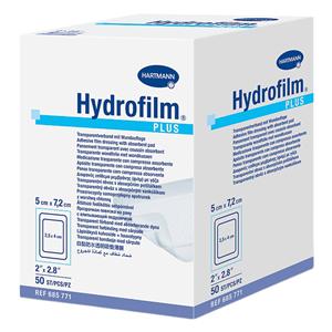 Hydrofilm Plus Plastic Transparent Dressing 2x2-4/5" Strl Rctngl Adhs Clr Abs LF