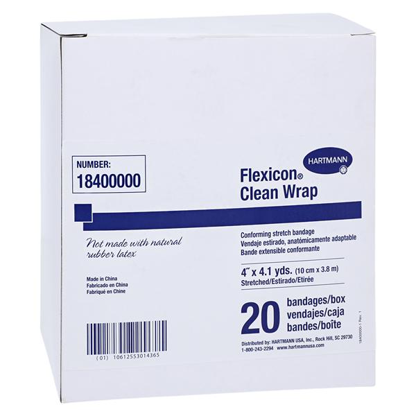 Flexicon Clean Wrap Gauze Bandage Polyester/Elastic 4"x4.1yd Non-Sterile 20/Bx