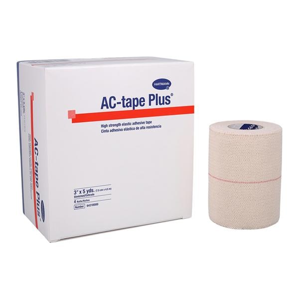 AC-Tape Plus Athletic Supplement Tape Cotton/Elastic 3"x5yd White NS 4rls/Bx