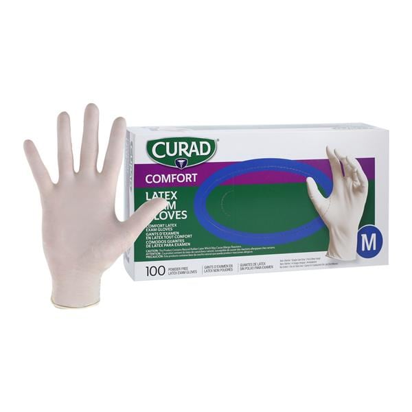 Accucare Latex Exam Gloves Medium Beige Non-Sterile, 10 BX/CA