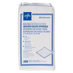 Cotton Gauze Sponge 4x4" 8 Ply Non-Sterile Not Made With Natural Rubber Latex