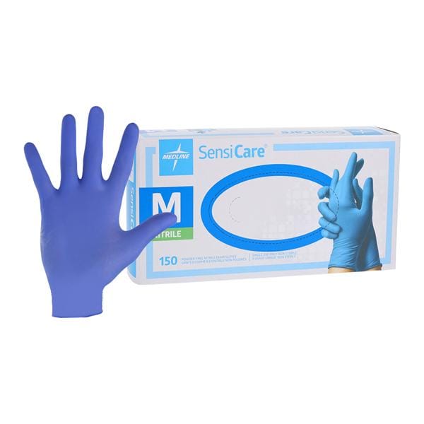 SensiCare Nitrile Exam Gloves Medium Blue Non-Sterile, 10 BX/CA