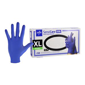 SensiCare Silk Nitrile Exam Gloves X-Large Dark Blue Non-Sterile