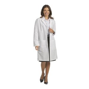 Lab Coat 3 Pockets Long Sleeves 41 in Medium White Unisex Ea