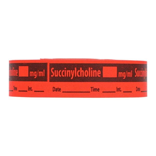 Anesthesia Tape DTI Succinylcholine Fluorescent Red 1/2x500" 1/Rl