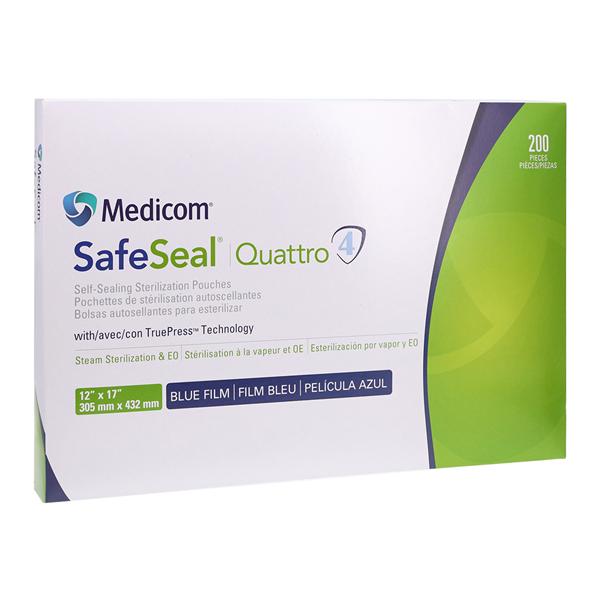 SafeSeal Quattro Sterilization Pouch 12 in x 17 in 200/Bx, 5 BX/CA