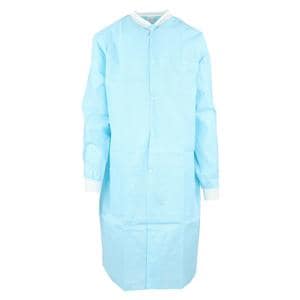 SafeWear High Performance Protective Lab Coat SMS Fabric Large Soft Blue 12/Bg, 5 BG/CA