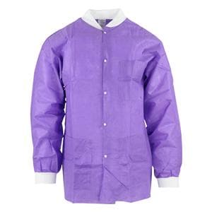 SafeWear Hipster Procedure Lab Jacket SMS PP Fbrc Large Plum Purple 12/Bg, 5 BG/CA