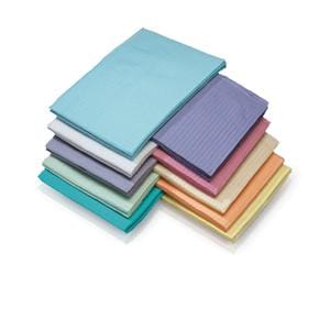 SafeBasics Patient Bib 3 Ply Poly 13 in x 18 in Aqua Disposable 500/Ca