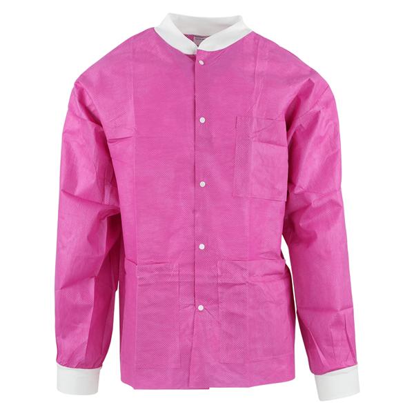 SafeWear Hipster Procedure Lab Jacket SMS Polypro Fbrc Small Poppy Pink 12/Bg