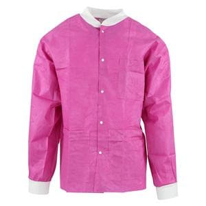 SafeWear Hipster Procedure Lab Jacket SMS Polypro Fbrc Large Poppy Pink 12/Bg