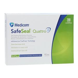 SafeSeal Quattro Sterilizer Pouch Safe Seal 5.25 in x 6.5 in 200/Bx, 10 BX/CA