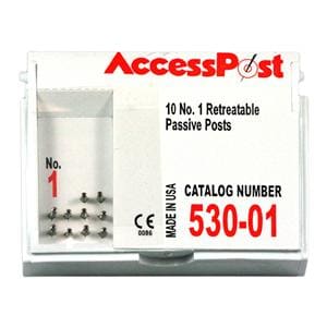 AccessPost Posts Stainless Steel Size 1 1.1 mm Red 10/Bx