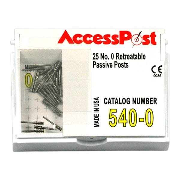 AccessPost Posts Stainless Steel Size 0 0.8 mm Yellow 25/Bx