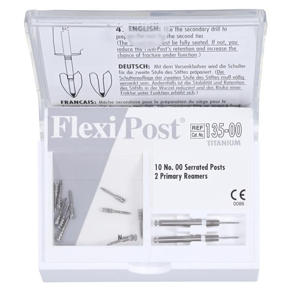 Flexi-Post Posts Titanium Refill Size 00 Parallel Sided White 10/Pk